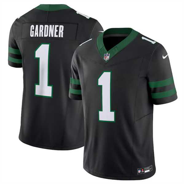 Men & Women & Youth New York Jets #1 Ahmad Sauce Gardner Black 2024 F.U.S.E. Vapor Untouchable Limited Stitched Jersey